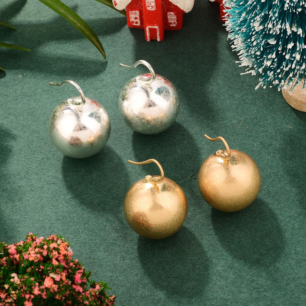 French ins Christmas ball earrings metal style personality versatile European and American fashion simple alloy material