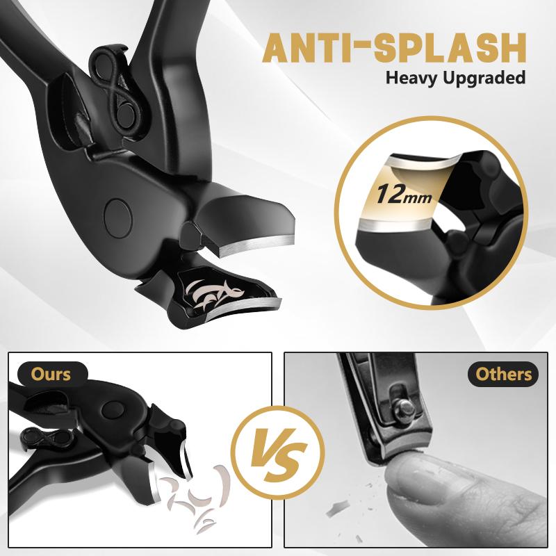 3/6PCS Set Wide Jaw Nail Clippers Angled Head Anti Splash Nail Clippers Ingrown Toe Nail Clippers for Thick Toenails Seniors