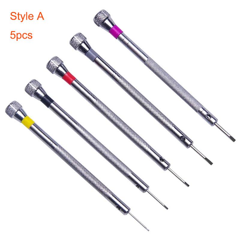 

5pcs Units 0.8-1.6mm Steel Screwdriver for Watch Repair Portable Watch Tools Band Extraction with Mini Link Pins Watchmaker Tool