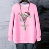 Ladies' Christmas Printed Round Neck Long Sleeved T-shirt Sweatshirt Top
