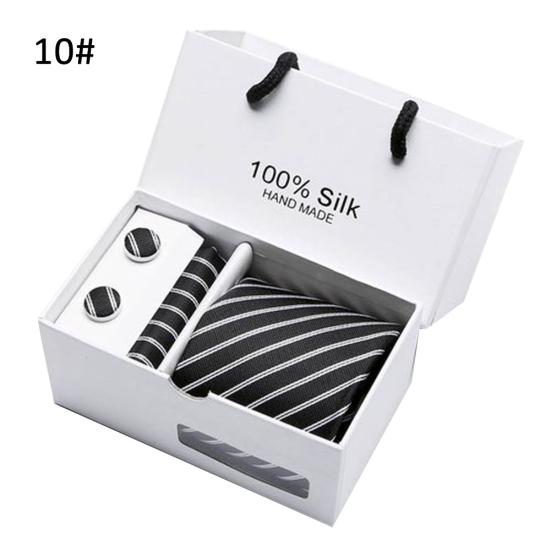 5Pcs Men Handkerchief Cuff Button Necktie Suit Wedding Party Accessories?Gift