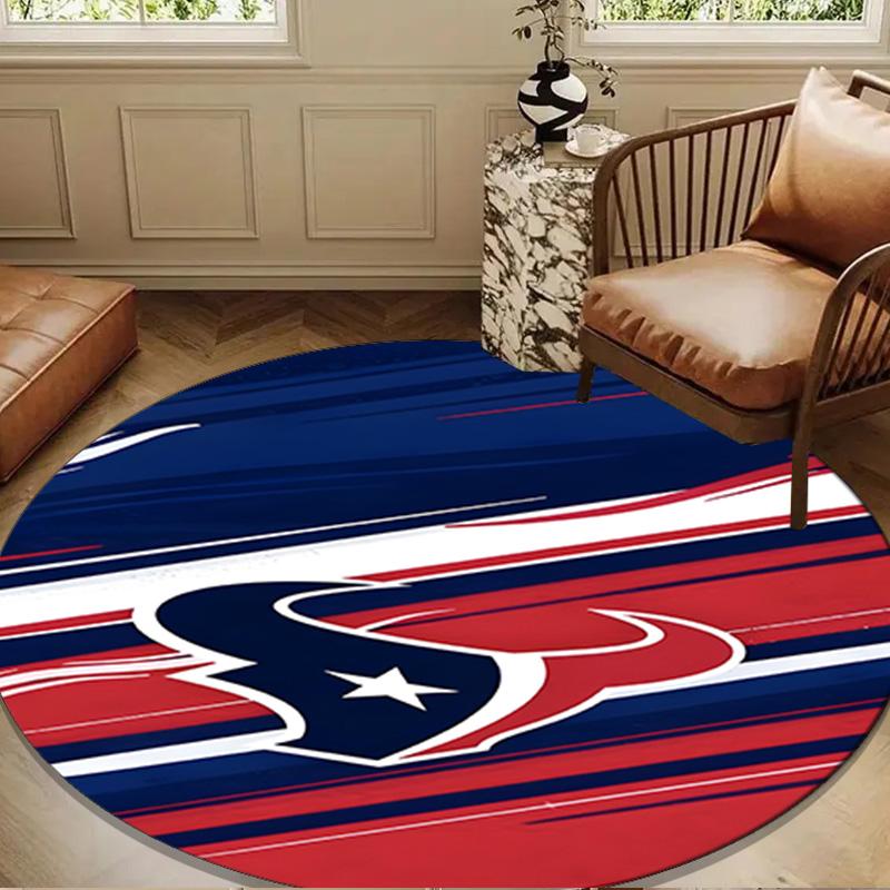 basketball Texans Logo Round mat, Anti-slip Circle Carpet Chair rug For livingroom,Bedroom, doormat home decor Gift Christmas Gifts