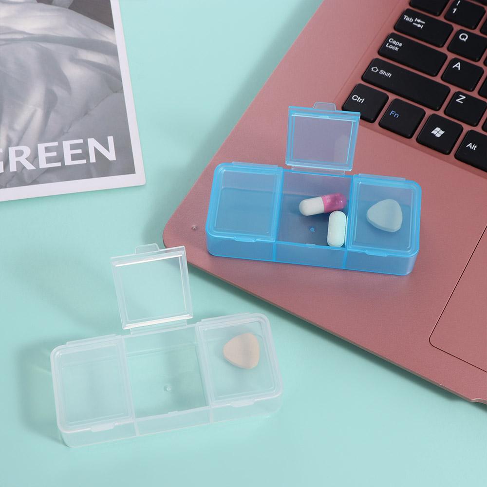 Plastic 3Grids Pill Case Portable Pill Storage Box Durable Medicine Box Middle