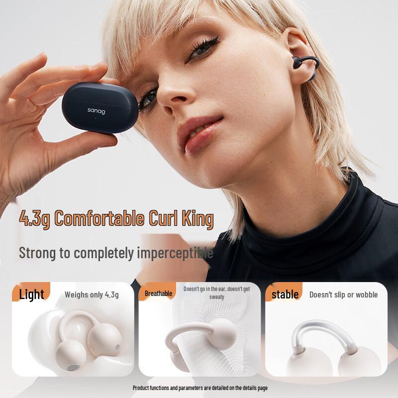 SANAG F20S Pro Clip-on Open-Ear AI Bluetooth Earbuds