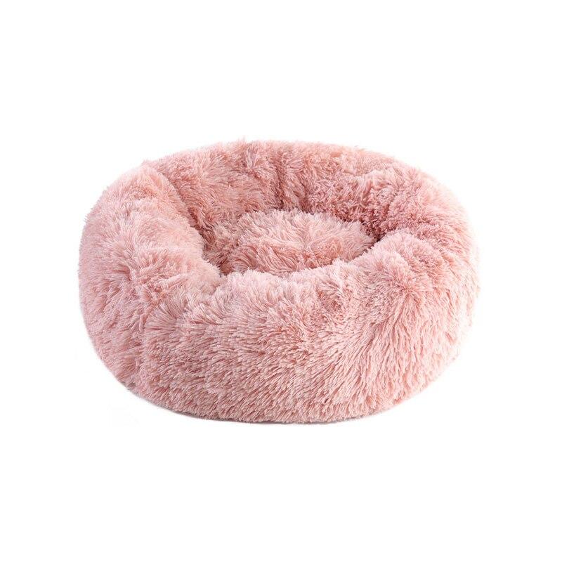 Pet Bed Thick Plush Round Pet Nest Cushion Comfortable Kennel Winter Warm Long Plush Super Soft Sleeping Bag Lounger Cat House
