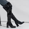 Women's Long Boots Patent Leather Over The Knee Boots Sexy Womens Pumps Fashion Thick Heels Women Shoes Zlp De Mujer