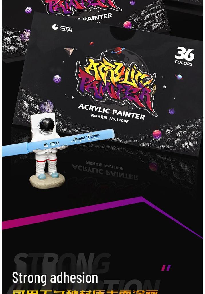 STA 1100 Fine Tip Waterproof Acrylic Marker Pen Set - 12/24 Colors for DIY Photo Album and Graffiti Painting