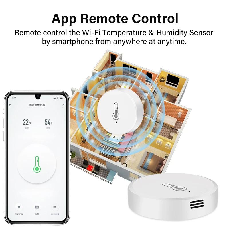 Round ZigBee Temperature Humidity Sensor Smart Hygrometer Thermometer Smart Life APP&Voice Control Work With Alexa Google Home