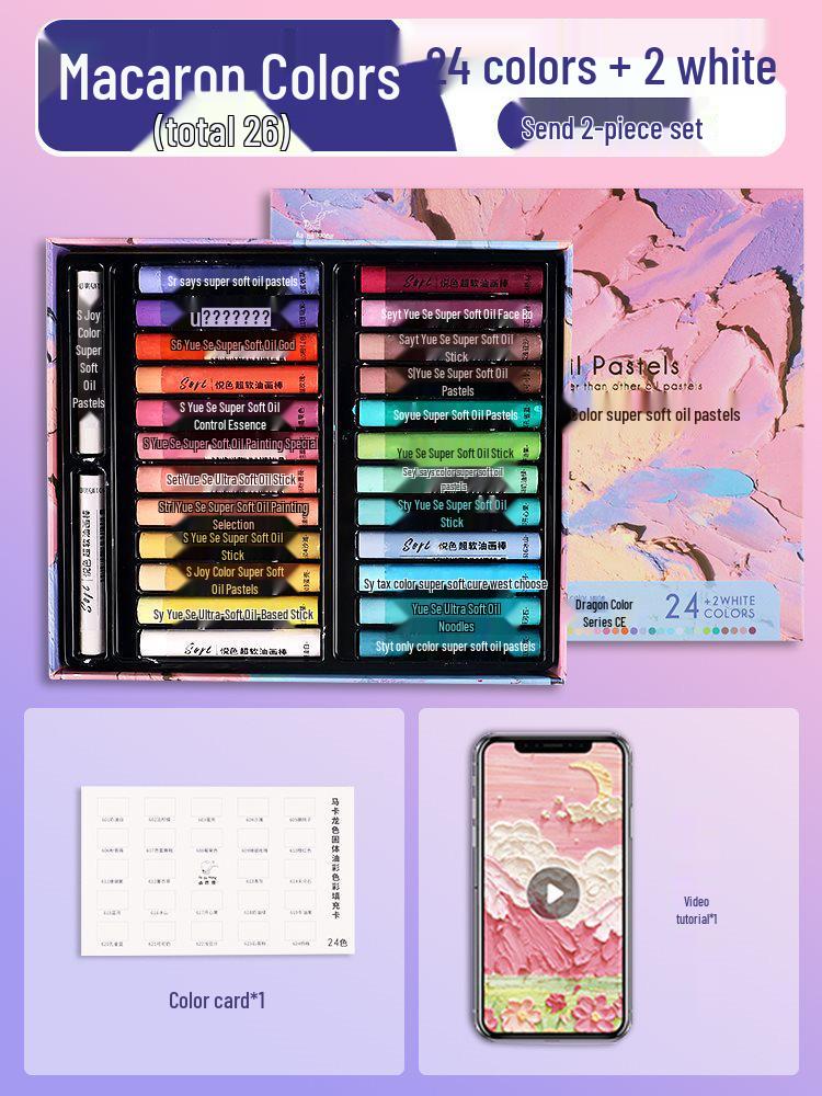 Super Soft Oil Pastel Set with Brush & Scraper Tools - Perfect Crayons for Kids' Birthday Gifts & DIY Projects