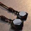 Amulet Pendants Obsidian Necklace Lucky Love Stone Necklace Hexagram Pendant  Men Women