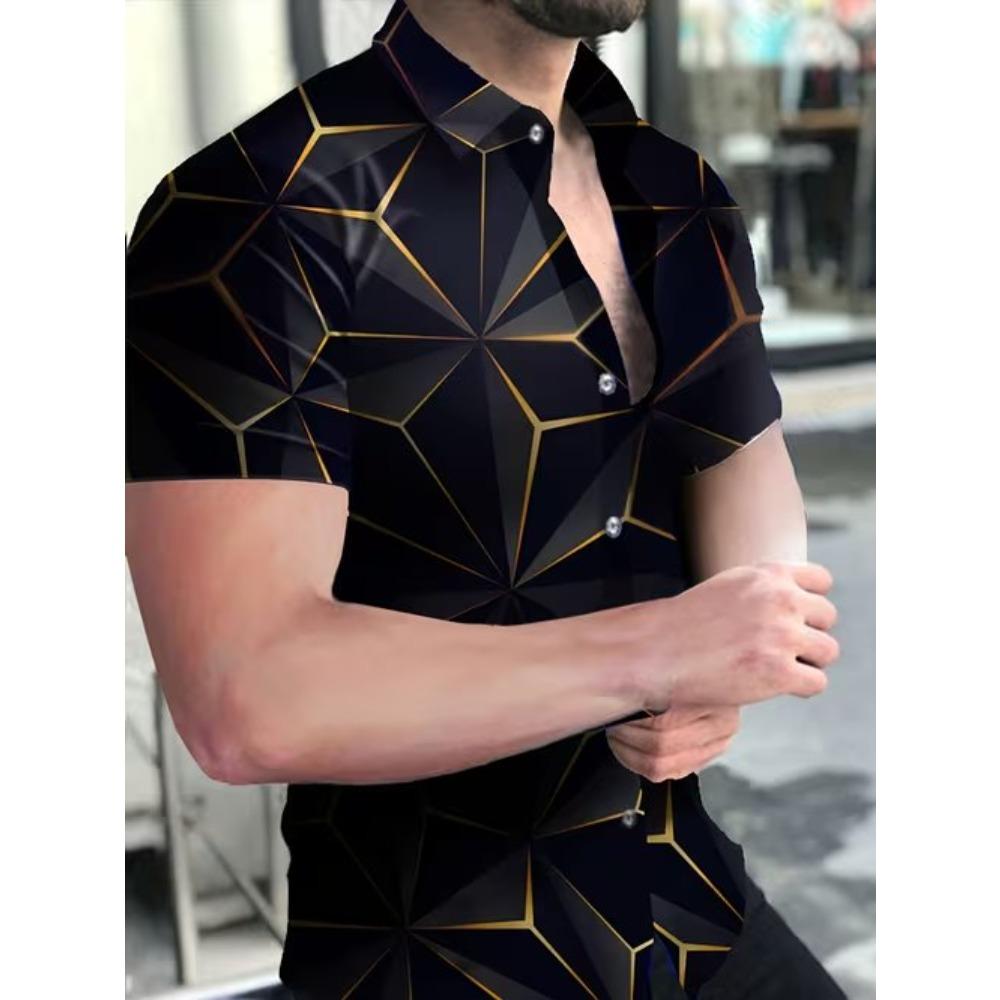 Camicia da uomo con stampa 3D a motivo di palma da cocco Camicia con bottoni Camicia casual Camicia estiva Manica corta Abbigliamento quotidiano per vacanze
