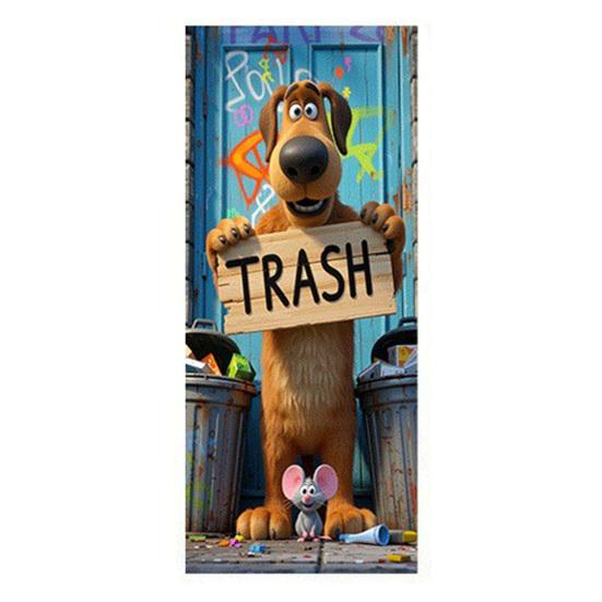 

Trash Can Stickers Self-Adhesive Waterproof Outdoor Garbage Bin Decals Simulation Animal Plant Themes Weather-Resistant Labels A