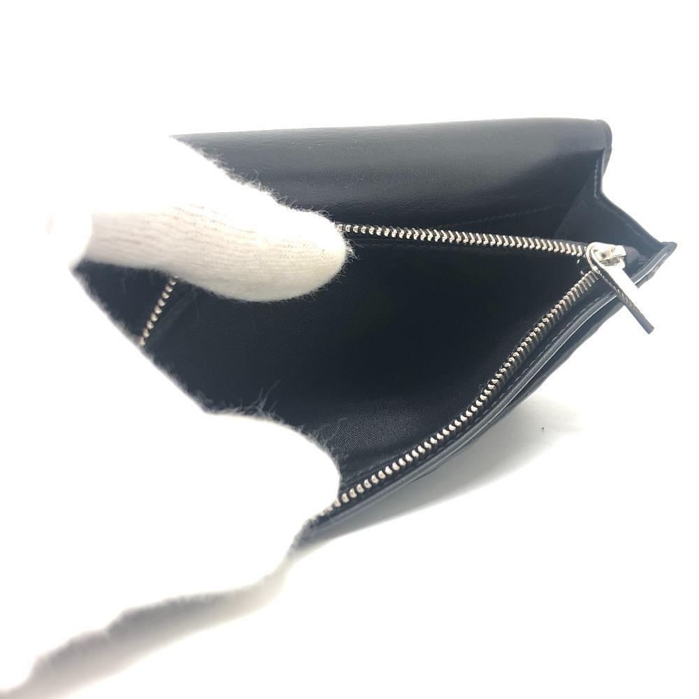 Dior Punching of League Bifold Long Wallet Leather Black/SilverHardware