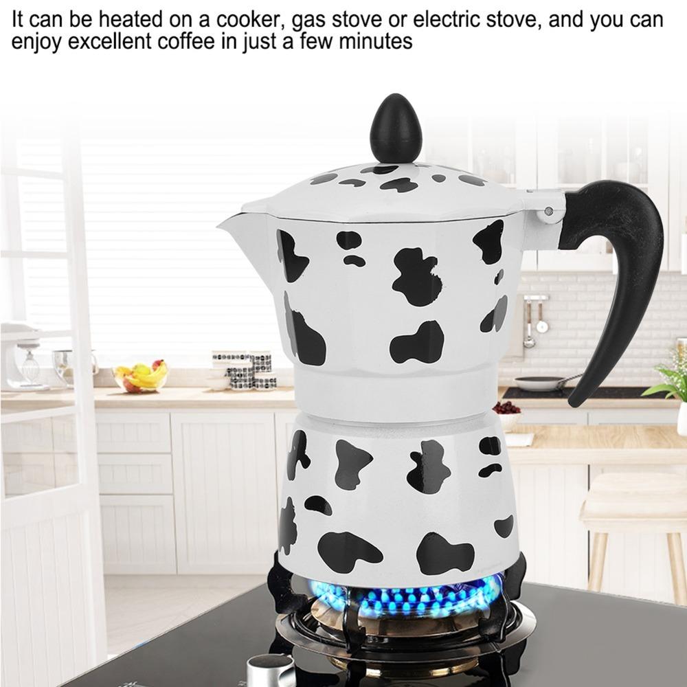 

Portable Moka Pot Milk Cow Color Stovetop Espresso Maker Coffee Brewing Coffee Maker Coffee Shop 150ml