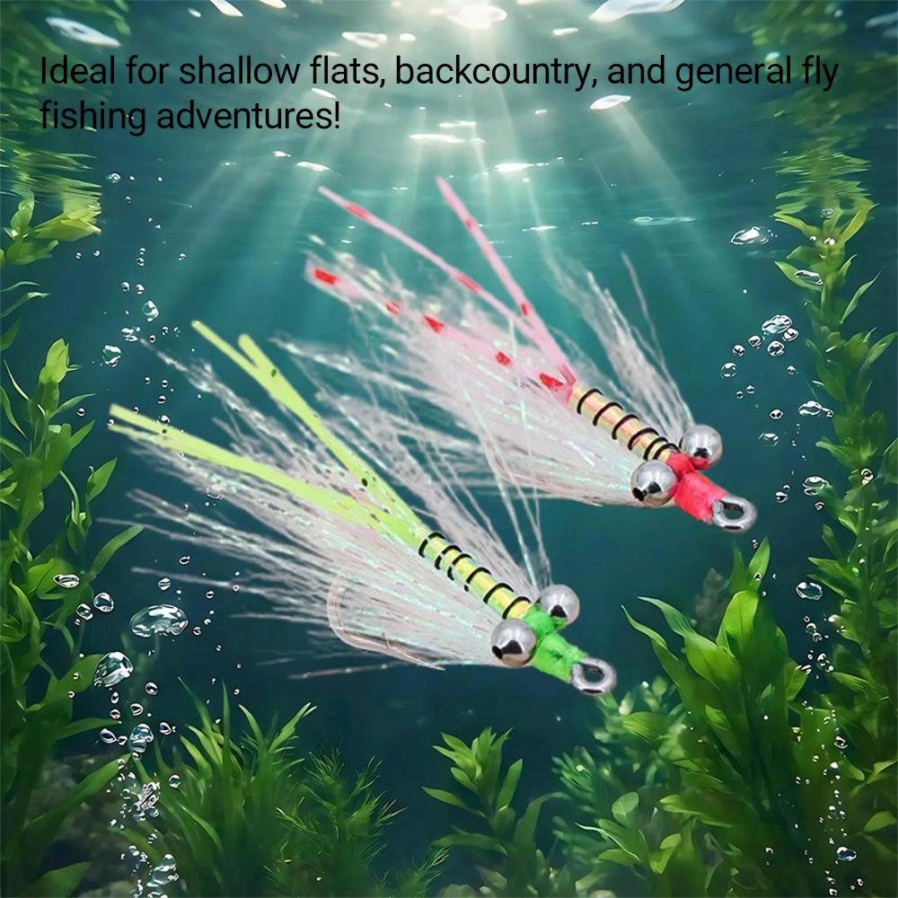 6 pezzi #4 Crazy Charlie Esca da Pesca a Mosca Amo Barbelato per Bonefish Bass Tarpon Acqua Dolce e Salata Mosche Affondanti Veloci