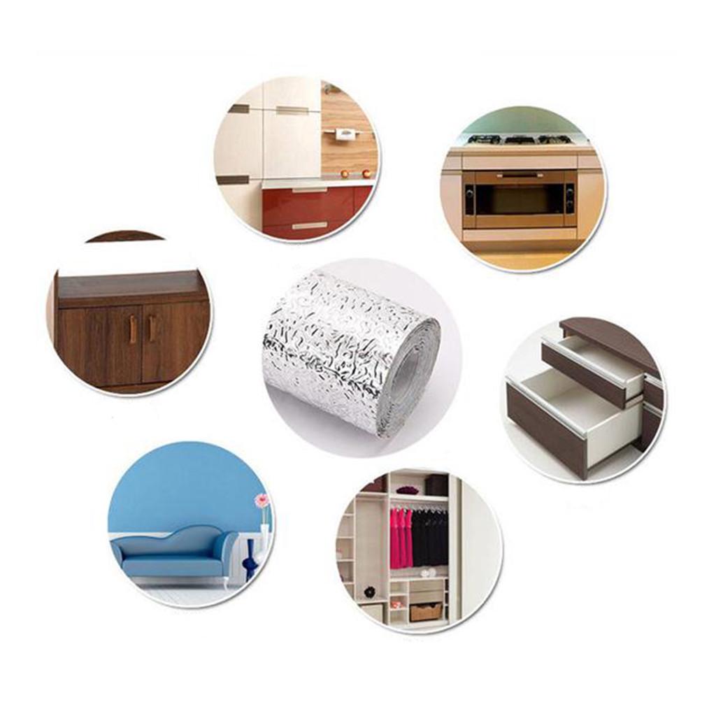 (Nikita) DIY Waterproof Oil Proof Aluminum Foil Self Adhesive Wall Sticker Stove Cabinet