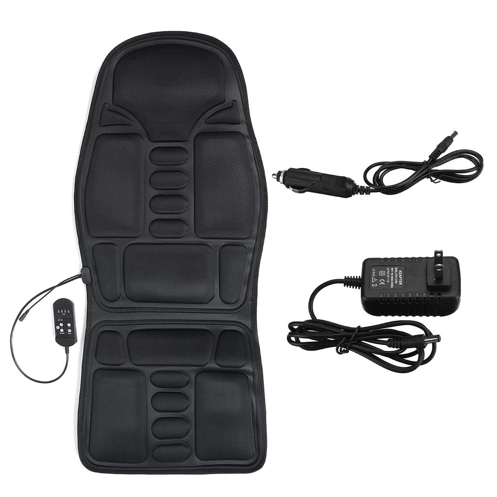 12W Chair Cushion Car Home Heating Vibrator Car Seat Chair Massager Office Lumbar Neck Mattress Pain Relief Electric Back Massager AC 110-230V