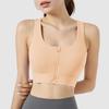 Women's High-Impact Zip Sports Bra for Yoga, Running, and Aerobics