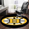 1PC Bruins Emblem hockey Round Rug, Non-slip Chair Mat, Home Decor, Circle Carpet Perfect for Office, Bedroom, Living Room,Christmas gift