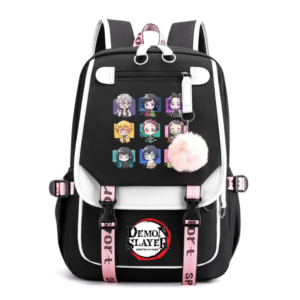 

Cute Anime Cartoon Harajuku Backpack Teenage Fashion Outdoor Street USB Backpack Cool Rucksack Anime Backpack School Backpacks чёрный