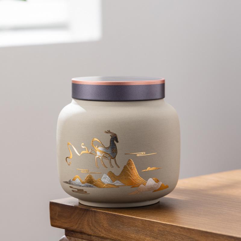 

Purple sand ceramic sealed jar empty jar gift packaging