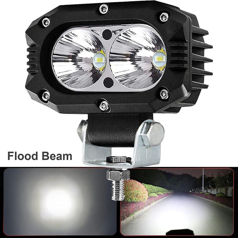 1/2pcs Universal Motorcycle LED Fog Lights Yellow White Spotlight 10W Floodlights 6000lm Auxiliary Fog Lamp