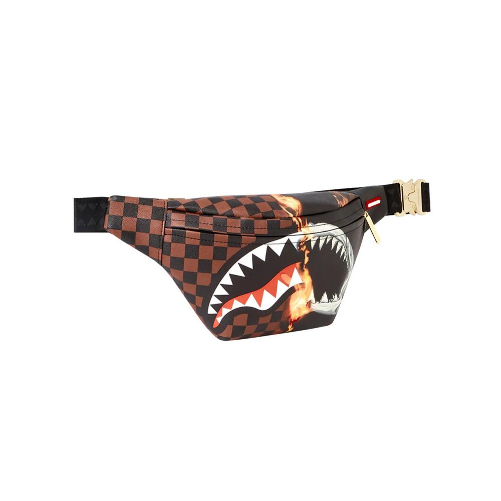 New SPRAYGROUND PVC Crossbody Bag, Fanny Pack Trumpets Unisex Brown W0845112
