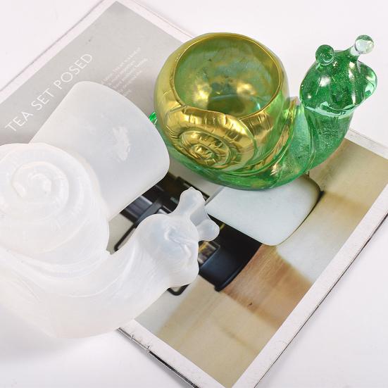 Schnecken-Silikonform, kreative Form, antihaftbeschichtet, hitzebeständig, wiederverwendbar, DIY, handgefertigt, 3D-große Blumentopf-Vase, Harzform