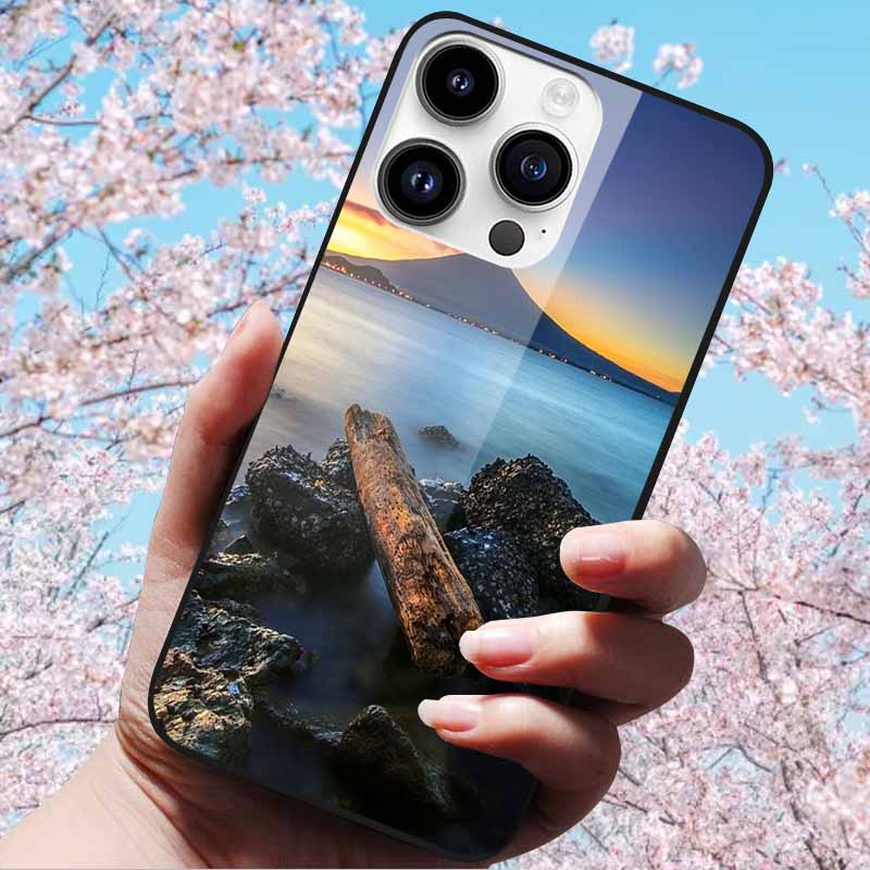 For iPhone 16 Pro Max Case Tempered Glass Hard Fashion Cover Soft Bumper for iPhone 16 Pro Phone Shell Capa iPhone 16 Plus Cases