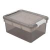 16L Plastic Storage Box Sturdy PP Clear Latching Box with Removable Tray for Toys Organization