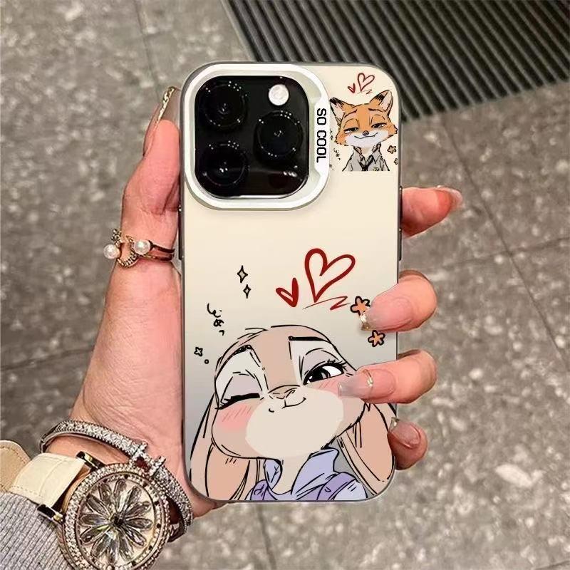 Nick & Judy Cartoon iPhone Case for Models 13 Pro Max, 14, 15, 16 Pro, and 17