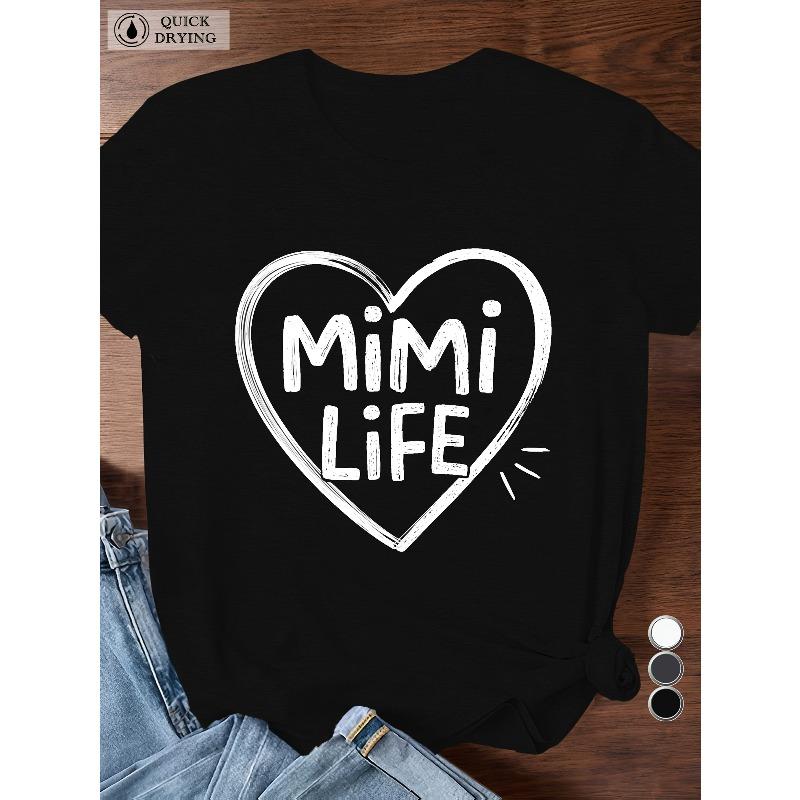 

Женская спортивная футболка с коротким рукавом большого размера Mimi Life S чёрный