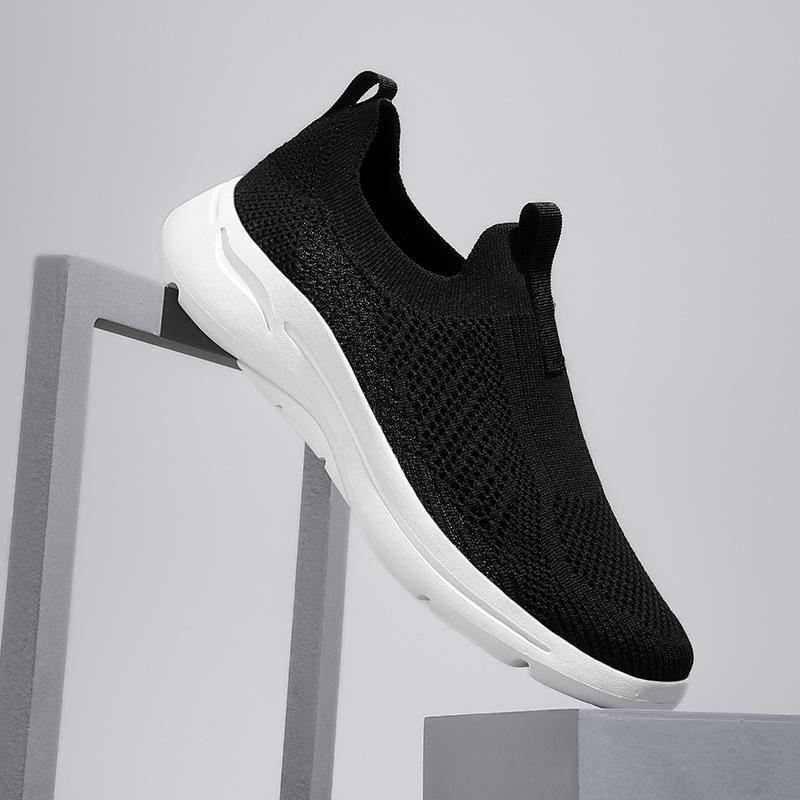 Foreign trade fly-woven mesh breathable shoes men's shoes one-pedal lazy shoes summer sports and leisure dad walking shoes