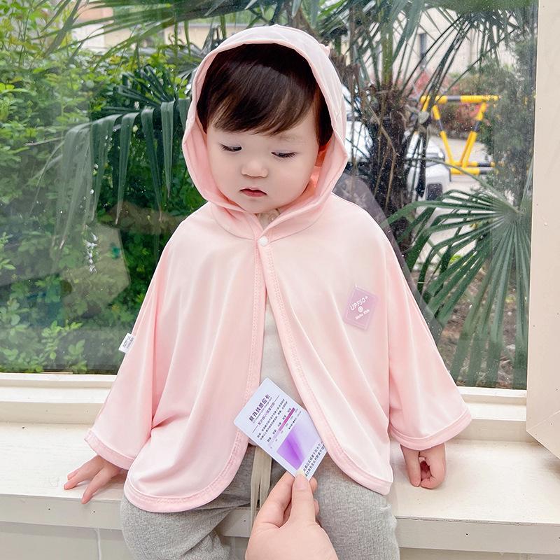 Dětská pelerína z ledového hedvábí s ochranou proti slunci UPF 50+, Prodyšný letní přehoz pro batole