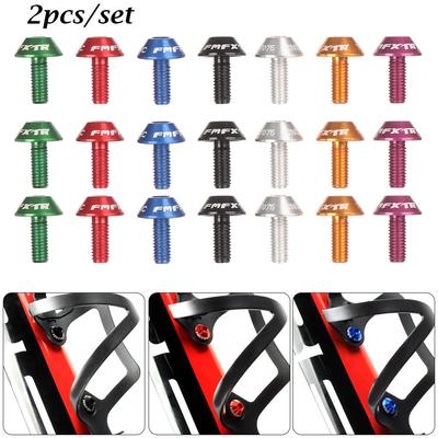 2 Stück/Set Bunter Aluminiumlegierung Mountainbike Wasserflaschenhalter Käfig Schraubbolzen M5x12mm Schraube Langlebiges Fahrradzubehör