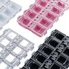 2 Stück 12 Fächer Nail Art Aufbewahrungsbox, Strasssteine Organizer, Einzelne Fächer Schmuckbox für Nagelanhänger Trockenblumen Nagelwerkzeuge