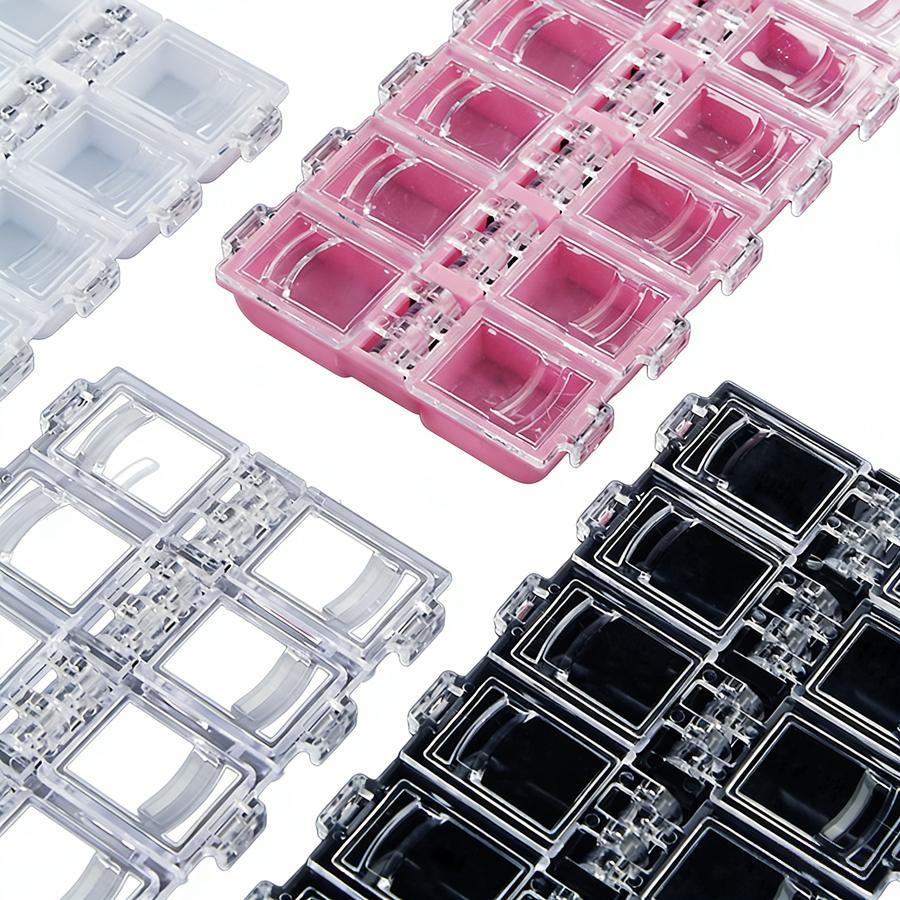 2 Stück 12 Fächer Nail Art Aufbewahrungsbox, Strasssteine Organizer, Einzelne Fächer Schmuckbox für Nagelanhänger Trockenblumen Nagelwerkzeuge