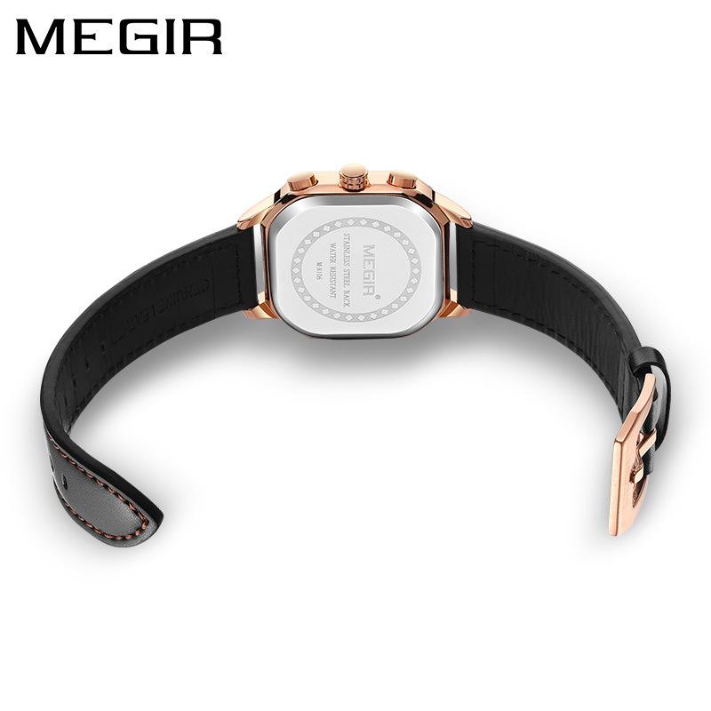 Square Watch Trend Multifunctional Chronograph Quartz Watch Men'S Leather Men'S Watch 8106