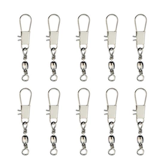 MUQZI Sportzubehör, 10 Stück Angel-Kugellager-Rollwirbel mit Interlock Snap Tackle-Anschlüssen