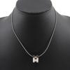 HERMES Cardue Ash Necklace H cube Silver metallic 8.2g Women Used