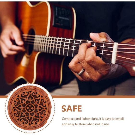 Vaguelly 1PC Wooden Guitar Soundhole Cover Guitar Block Protector Cover Feedback Reducer for Acoustic Classic Guitar Electric Guitar Accessories