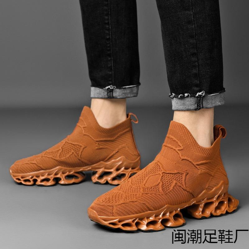 

Men s shoes large size 46 trendy blade socks shoes men s 2025 new flying woven breathable casual cover foot running 39 білий