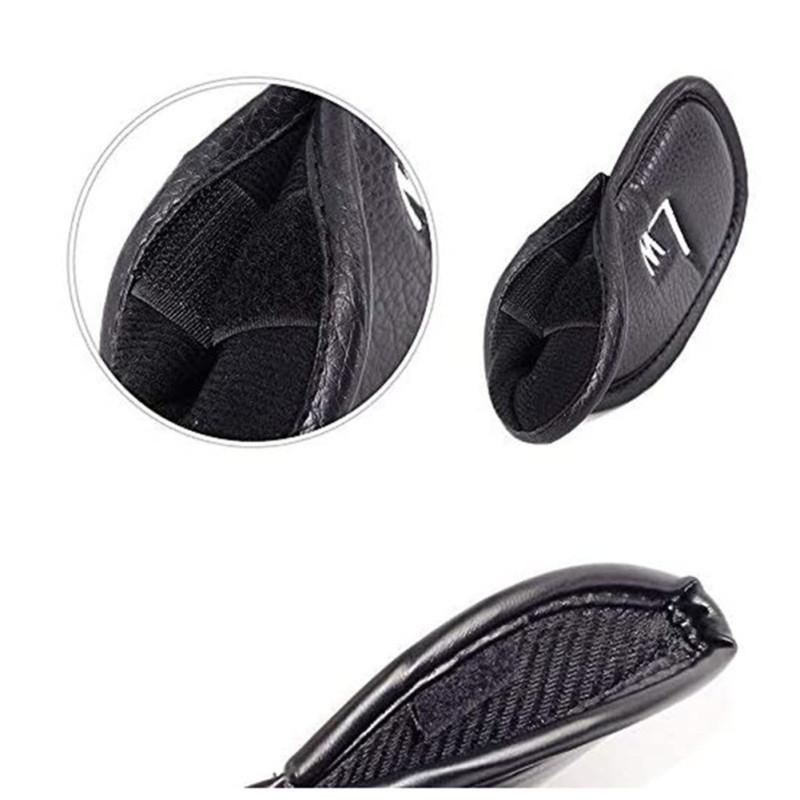 12PCS Golf Club Head Covers Pu Golf Cap Hardcore PU Cap Iron Steel Golf Club Cover 3, 4, 5, 6, 7, 8,