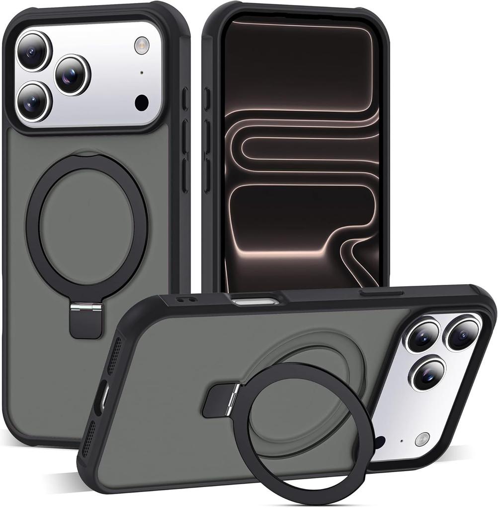 Magnetic suction bracket fulcrum mobile phone case for iPhone17ProMax protective case Apple 16E matte anti-drop 15