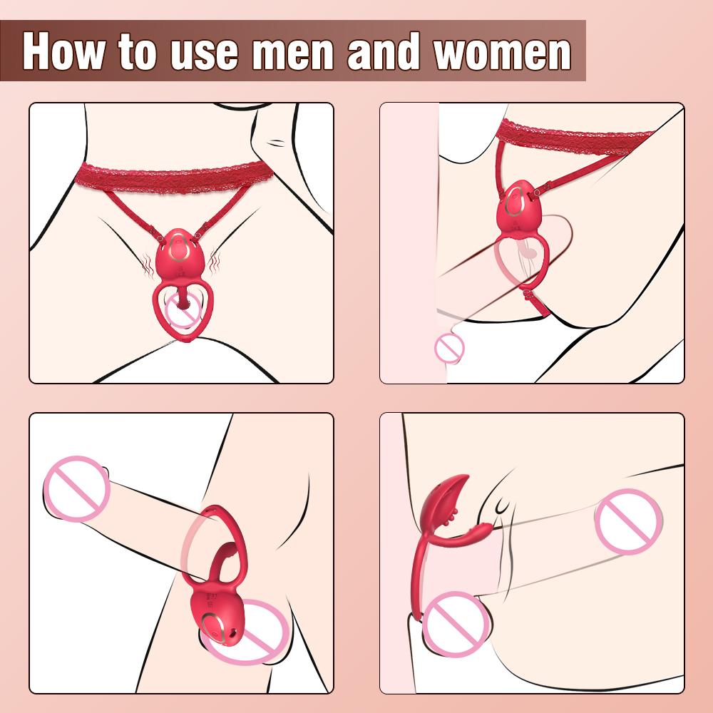 Wearable Panty Vibrator Adult Sex Toy Wireless Control Vibrating Penis Ring with Lace Strap Clitoral Stimulator for Women Couple