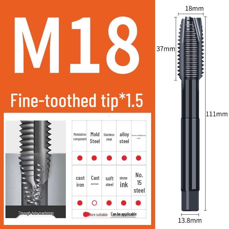 65° Nitridační strojový spirálový závitník pro nerezovou ocel, Velikosti M3-M12