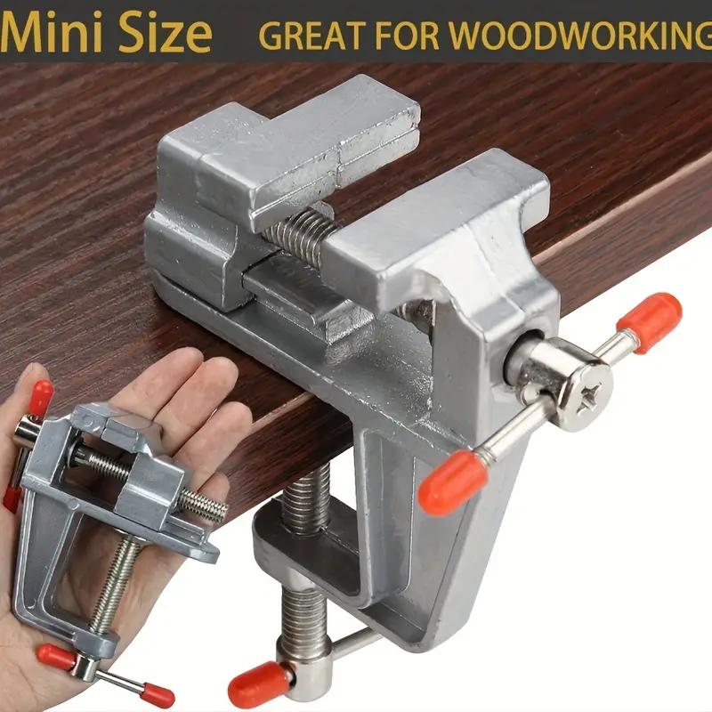 Sturdy Mini Aluminum Bench Vise: Adjustable Table Clamp for Crafting, Electronics, & DIY Projects
