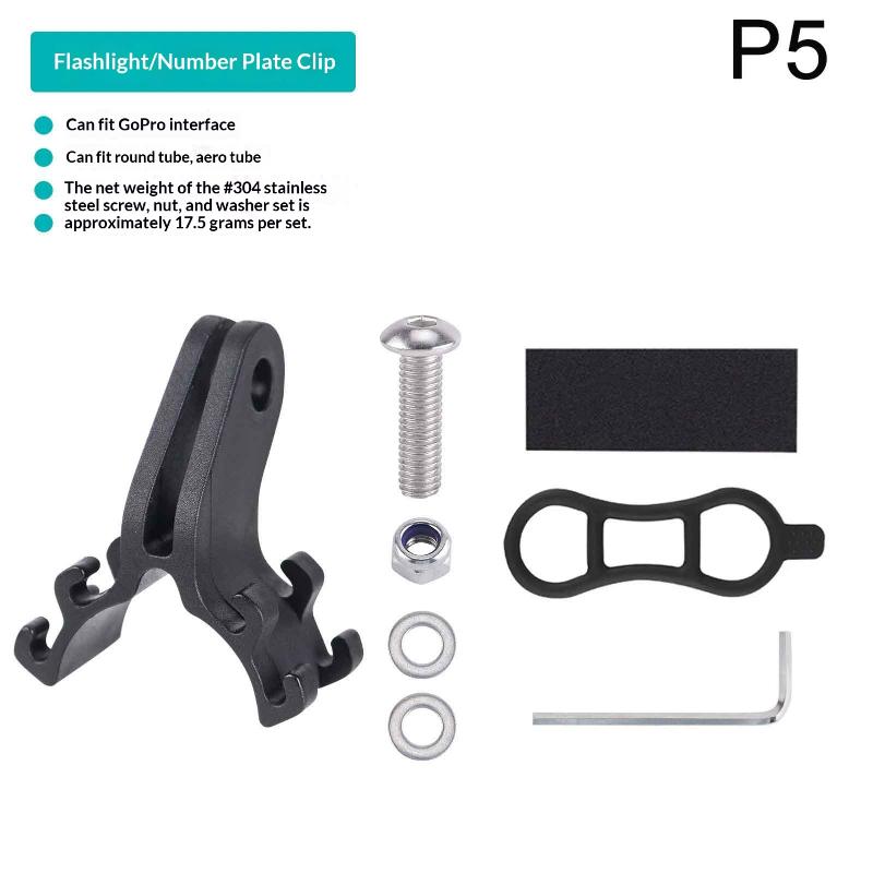 Bike Light Torch Holder Flashlight Bracket Bike License Plate Bracket Bike Parts Adjusteable For Road Bike Racing Bike Mount