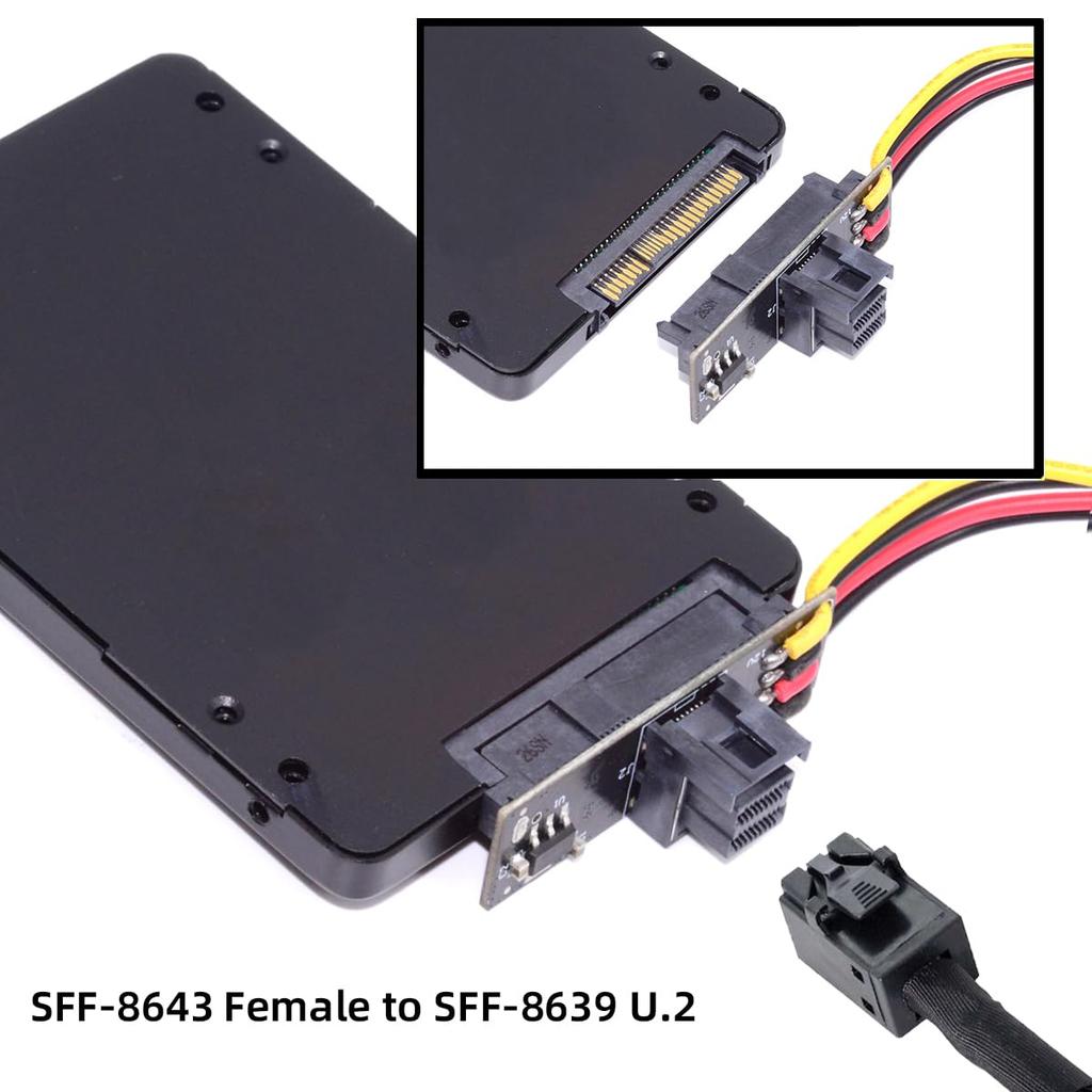 Cablecc Female to NVME PCIe SSD Adapter for Mainboard PCI-E 4.0 SFF-8643 U.2 SFF-8639 U.3 PCI-Express