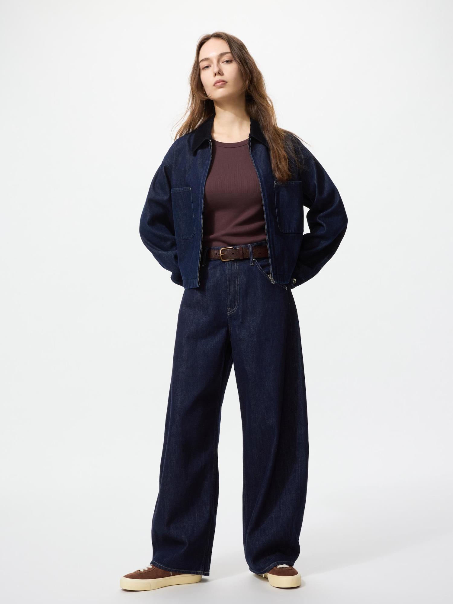 

Джинсы Uniqlo с кривой выхлопа 69 NAVY/UNISEX 28